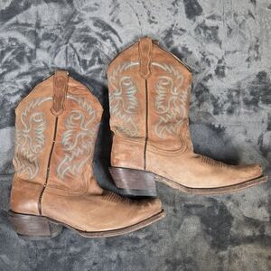 Nocona Boots Women's Leather Old West Bluebonnet 5009 Size 8.5 B Square Toe